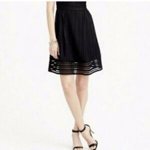 Jcrew black striped eyelet skirt